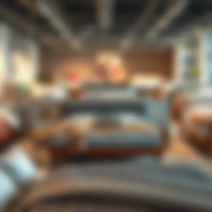 Different types of beds available in a showroom