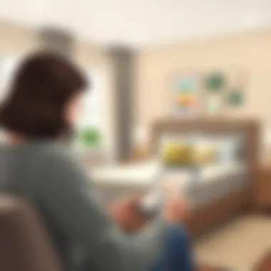 Person comparing mattress prices online