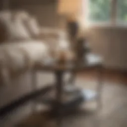 Elegant small decorative table in a cozy living room setting