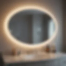 Elegant vanity light above an oval mirror