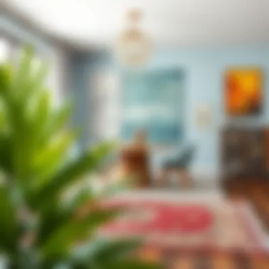 Diverse styles of area rugs displayed for dining spaces