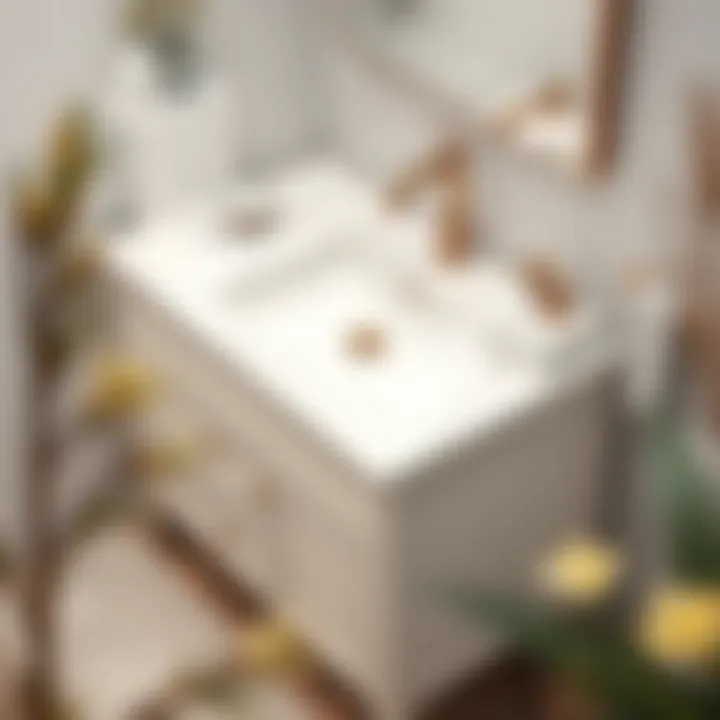 Stylish marble top vanity with sink showcasing luxury design