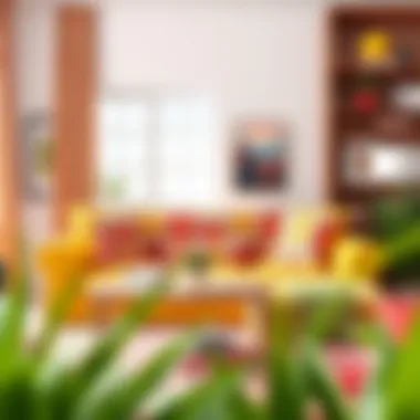Colorful couch covers displayed in a vibrant home setting