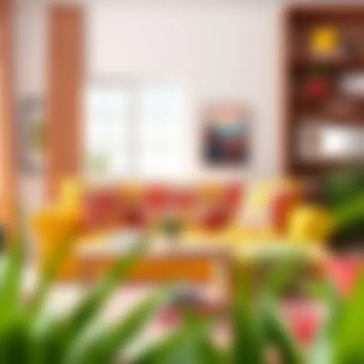 Colorful couch covers displayed in a vibrant home setting
