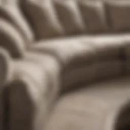Elegant curved sectional covered in a luxurious fabric