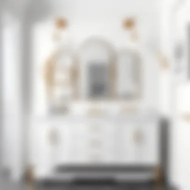 Marble Vanity Cabinet Elegance Luxurious marble-topped vanity cabinet enhancing bathroom aesthetics