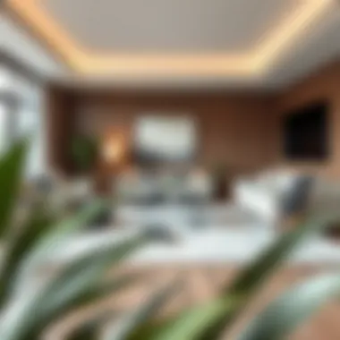 Large area rug in a modern living room setting