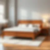 Elegant heavy duty queen bed frame showcasing sturdy construction