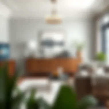 Chic sideboard set enhancing a sophisticated dining area