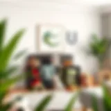 A stylish storage solution for pet toys in a modern living room.