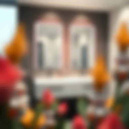 Elegant double vanity rectangle mirror reflecting a modern bathroom