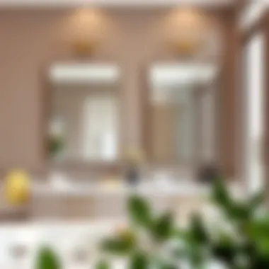 Strategic Placement of Double Vanity Rectangle Mirrors Functional placement of double vanity rectangle mirrors in a luxurious bathroom