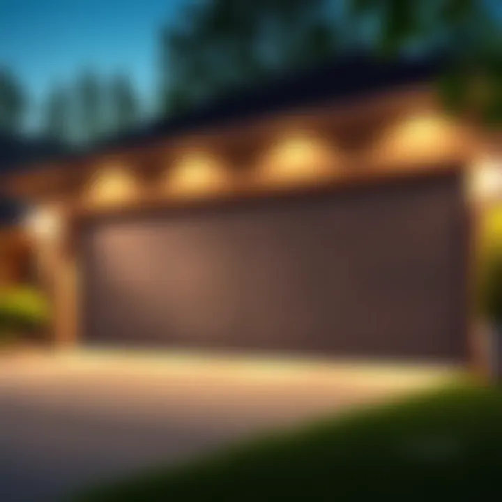 Elegant Dusk to Dawn Garage Door Lighting Elegant dusk to dawn garage door lighting illuminating a driveway