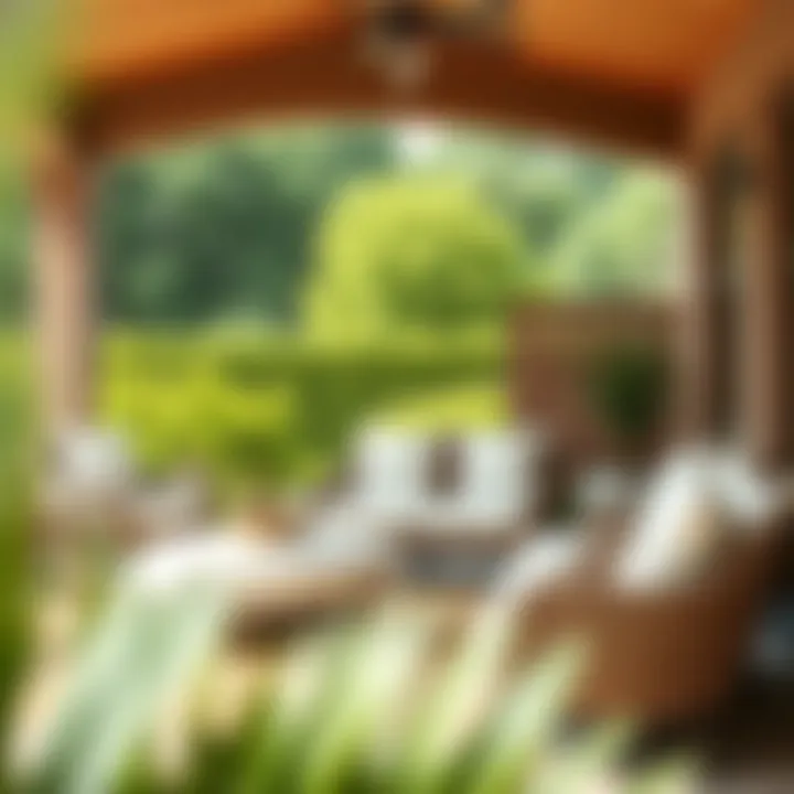 Elegant Outdoor Setting with Cushions Elegant outdoor setting showcasing large round chair cushions
