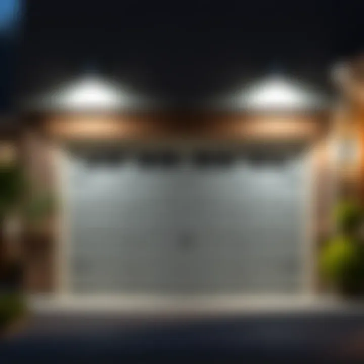 Energy-Efficient LED Garage Door Lights Energy-efficient LED garage door lights installed for exterior safety