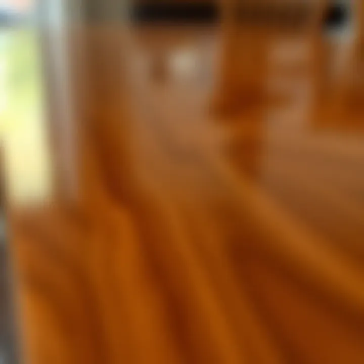 Close-up view of a beautifully finished table top with a glossy varnish