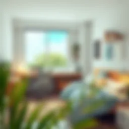 Cozy dorm room setup with stylish bedding and decor