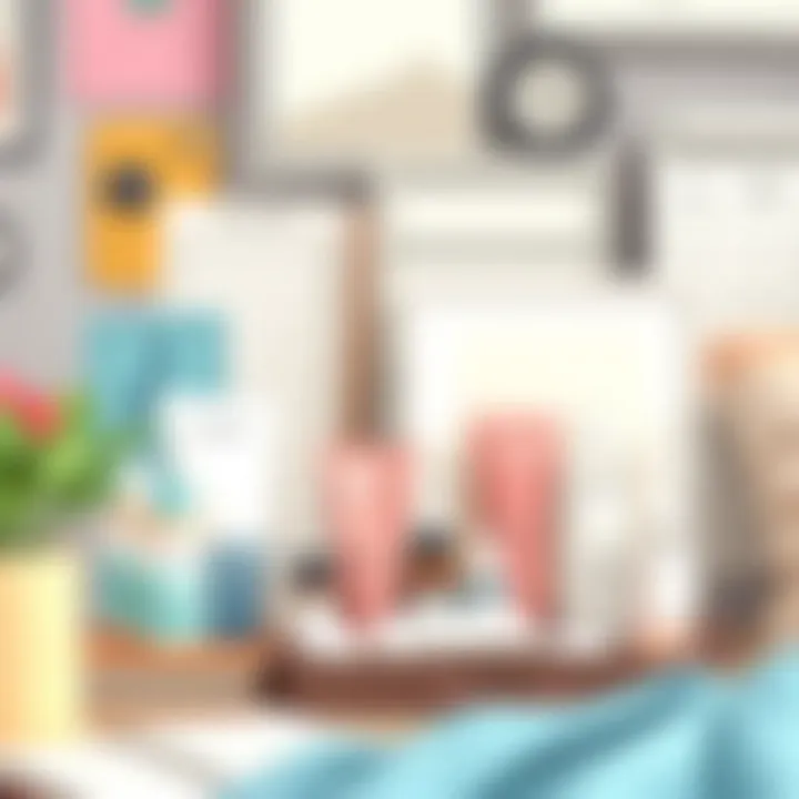 Organized personal care items in a dorm room