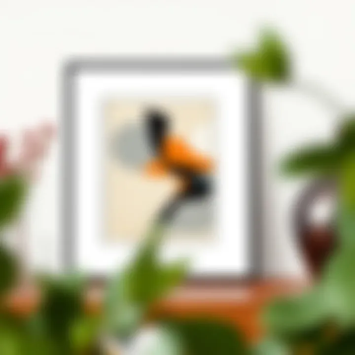 Artistic Expression: Framed Abstract with 5 x 7 Mat Stylishly arranged 8 x 10 frame showcasing an abstract artwork with a 5 x 7 mat