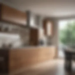 Sleek above range cabinet design in a modern kitchen