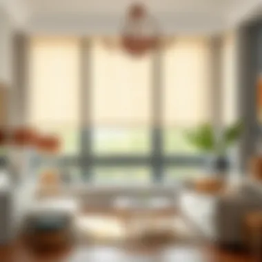 Elegant room featuring beautifully designed roller blinds.