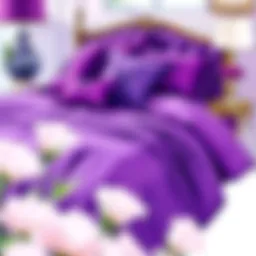 Elegant bedding arrangement showcasing a purple comforter