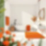 Elegant coral orange bath mat enhancing bathroom decor