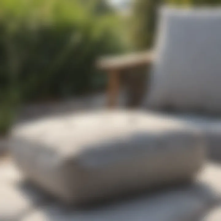 Close-up of well-maintained outdoor cushions showing durability