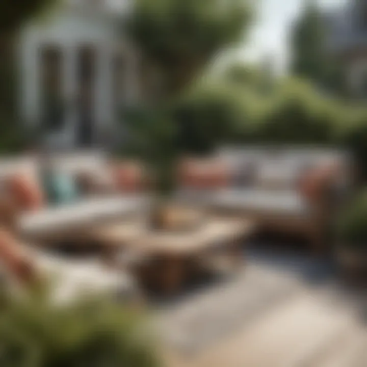 Stylish patio setup featuring affordable cushions for a cozy vibe