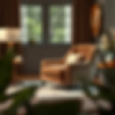 Luxurious velvet lounge chair with elegant decor