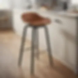Stylish four-legged bar stool in a modern kitchen setting
