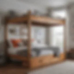 A stylish bunk bed with enclosed bottom showcasing its modern design