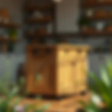 Rustic kitchen island cart made of reclaimed wood