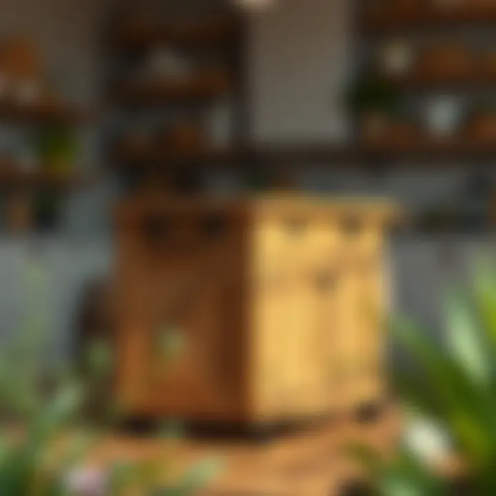 Rustic kitchen island cart made of reclaimed wood