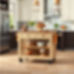 Stylish kitchen island cart with open shelving and elegant finish