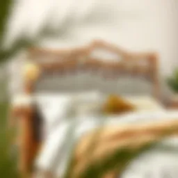 Bohemian-style headboard made of natural materials