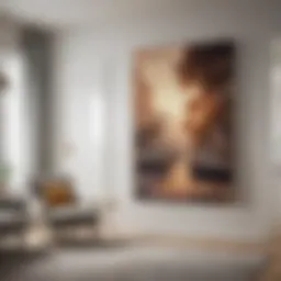 Elegant canvas wall divider enhancing modern interior
