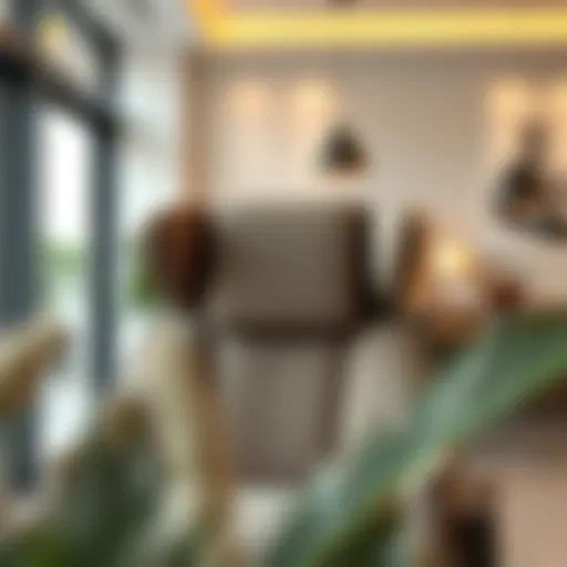 Luxurious chair headrest cover in modern interior