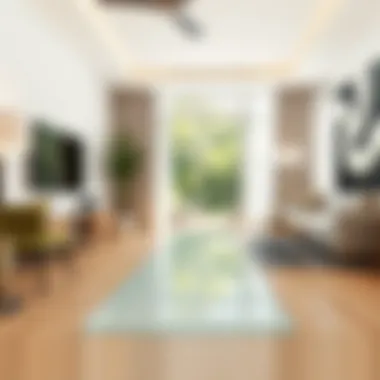 Elegant Clear Floor Runner in a Modern Living Room Elegant clear floor runner in a modern living room