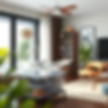 Modern living space enhanced by clear plastic hat storage