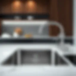 Sleek deep stainless steel kitchen sink with modern design