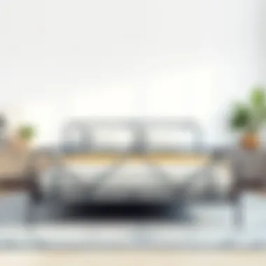 Sleek Lines: The Contemporary Metal Bed Contemporary metal bed frame with geometric design