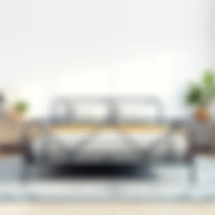 Sleek Lines: The Contemporary Metal Bed Contemporary metal bed frame with geometric design