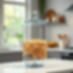 Elegant glass cereal dispenser showcasing modern kitchen design