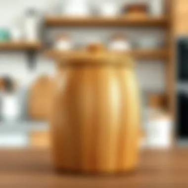 Stylish wooden cereal canister that complements kitchen decor
