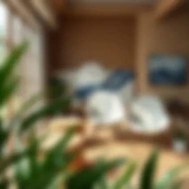 Large water hyacinth cubes enhancing a nature-inspired interior space