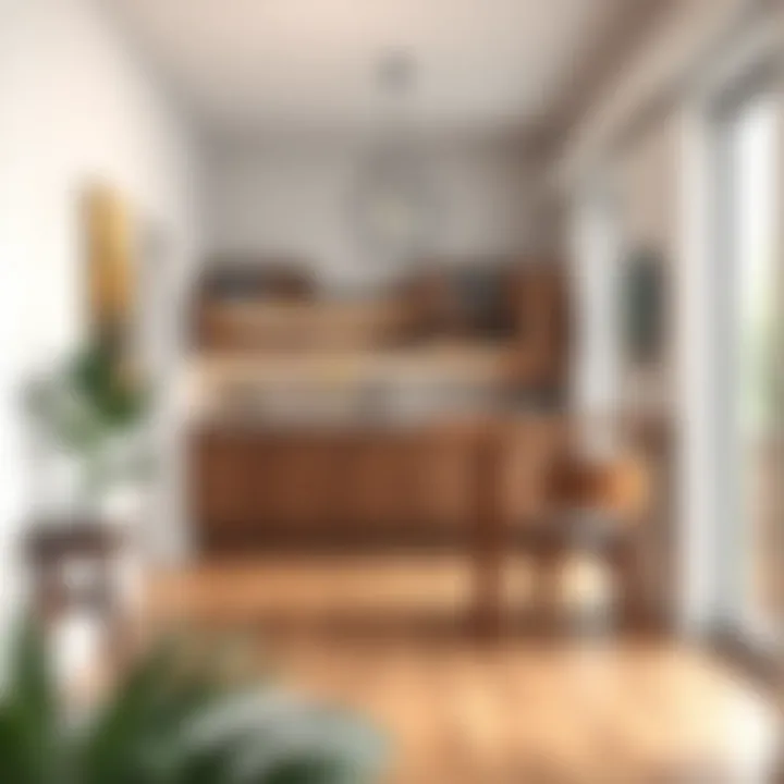 Long skinny bar table maximizing space in a compact apartment