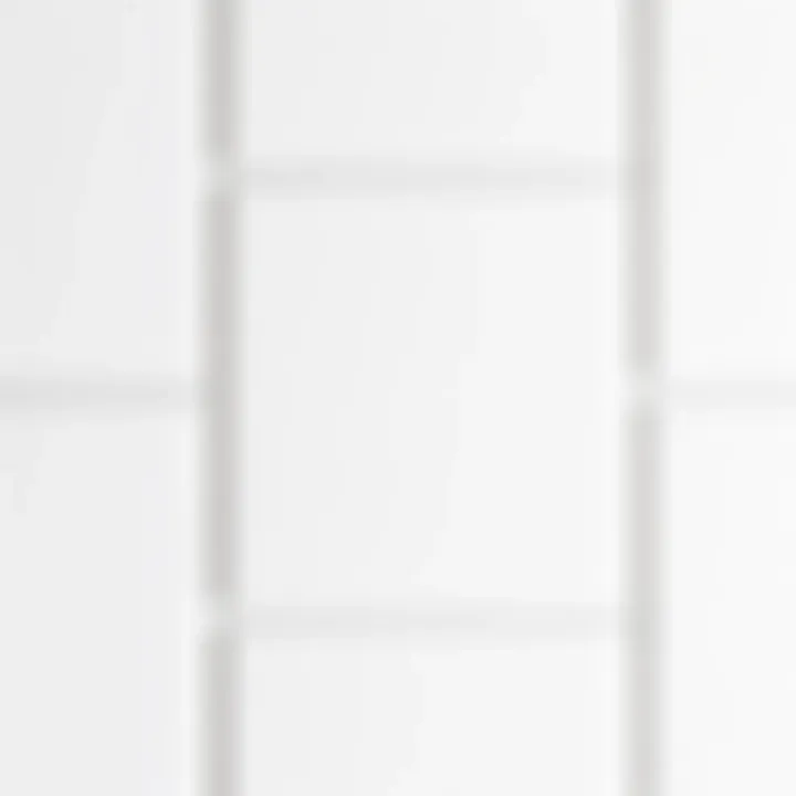 Close-up view of the texture of Lowe's white square tile