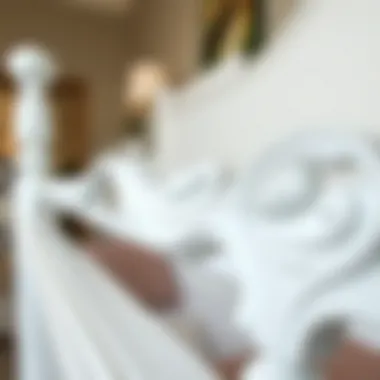 Intricate Craftsmanship: Design Details of White Bed Frames Close-up of intricate design details on a white bed frame