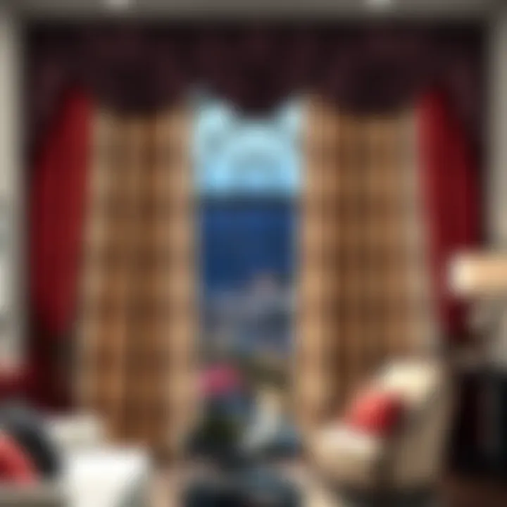 Luxurious Drapery with Bold Patterns Enhancing Decor Luxurious drapery with bold patterns enhancing decor